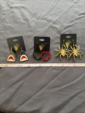 3 pairs of Halloween earrings